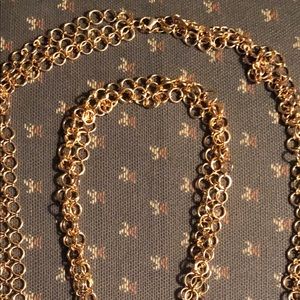 Long Gold Double Strand Necklace
